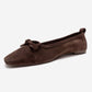 Sosa - Brown Suede Genuine Leather Bow Ballet Flat (Women)
