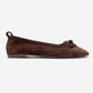 Sosa - Brown Suede Genuine Leather Bow Ballet Flat (Women)