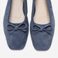 Sosa - Denim Blue Genuine Leather Bow Ballet Flat (Women)