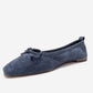 Sosa - Denim Blue Genuine Leather Bow Ballet Flat (Women)