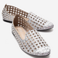 SILVA - Silver Genuine Leather Jeweled Ballet Flat (Women)