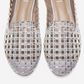 SILVA - Silver Genuine Leather Jeweled Ballet Flat (Women)