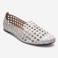 SILVA - Silver Genuine Leather Jeweled Ballet Flat (Women)