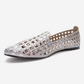SILVA - Silver Genuine Leather Jeweled Ballet Flat (Women)