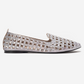 SILVA - Silver Genuine Leather Jeweled Ballet Flat (Women)