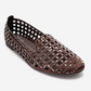 SILVA - Brown Genuine Leather Jeweled Ballet Flat (Women)