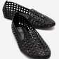 SILVA - Black Genuine Leather Jeweled Ballet Flat (Women)