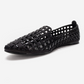 SILVA - Black Genuine Leather Jeweled Ballet Flat (Women)