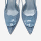LEVIA - Blue Straw-Textured Accessory Stiletto Pump (Women)
