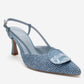 LEVIA - Blue Straw-Textured Accessory Stiletto Pump (Women)