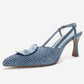 LEVIA - Blue Straw-Textured Accessory Stiletto Pump (Women)