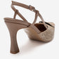 Levia - Taupe Woven-Textured Accessory-Detail Stiletto Heel Pump (Women)
