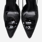 Levia - Black Woven-Textured Accessory-Detail Stiletto Heel Pump (Women)