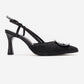 Levia - Black Woven-Textured Accessory-Detail Stiletto Heel Pump (Women)