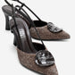 Levia - Brown Woven-Textured Accessory-Detail Stiletto Heel Pump (Women)