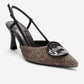 Levia - Brown Woven-Textured Accessory-Detail Stiletto Heel Pump (Women)