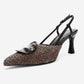 Levia - Brown Woven-Textured Accessory-Detail Stiletto Heel Pump (Women)