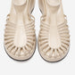Barry - Beige Genuine Leather Woven Detail Wedge Heel Sandal (Women)