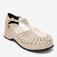 Barry - Beige Genuine Leather Woven Detail Wedge Heel Sandal (Women)
