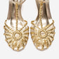 Gerald - Gold Genuine Leather Woven Strap Stiletto Pump (Women)
