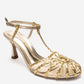 Gerald - Gold Genuine Leather Woven Strap Stiletto Pump (Women)