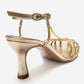 Gerald - Gold Genuine Leather Woven Strap Stiletto Pump (Women)