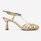 Gerald - Gold Genuine Leather Woven Strap Stiletto Pump (Women)