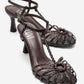 Gerald - Brown Genuine Leather Woven Strap Stiletto Pump (Women)