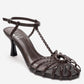 Gerald - Brown Genuine Leather Woven Strap Stiletto Pump (Women)