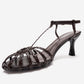 Gerald - Brown Genuine Leather Woven Strap Stiletto Pump (Women)