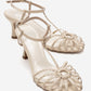Gerald - Beige Genuine Leather Woven Strap Stiletto Pump (Women)