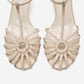 Gerald - Beige Genuine Leather Woven Strap Stiletto Pump (Women)