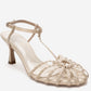 Gerald - Beige Genuine Leather Woven Strap Stiletto Pump (Women)
