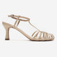 Gerald - Beige Genuine Leather Woven Strap Stiletto Pump (Women)