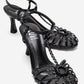 Gerald - Black Genuine Leather Woven Strap Stiletto Pump (Women)