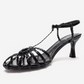 Gerald - Black Genuine Leather Woven Strap Stiletto Pump (Women)