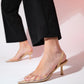 Nelson - Beige Transparent Backless Pointed Toe Stiletto (Women)