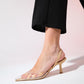 Nelson - Beige Transparent Backless Pointed Toe Stiletto (Women)