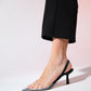 Nelson - Black Transparent Backless Pointed Toe Stiletto (Women)