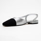 Lujo - Silver Backless Ballet Flat (Women)