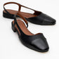 Lujo - Black Backless Ballet Flat (Women)