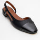 Lujo - Black Backless Ballet Flat (Women)