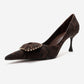 REBEL - Brown Patterned Genuine Leather Stiletto Pump (Women)