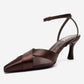 ESTELA - Brown Genuine Leather Stiletto Pump (Women)