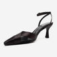 ESTELA - Black Genuine Leather Stiletto Pump (Women)