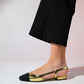 Lujo - Gold Backless Flat Ballerina (Women)