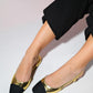 Lujo - Gold Backless Flat Ballerina (Women)