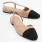 Lujo - Beige Backless Flat Ballerina (Women)