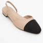 Lujo - Beige Backless Flat Ballerina (Women)