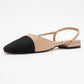 Lujo - Beige Backless Flat Ballerina (Women)